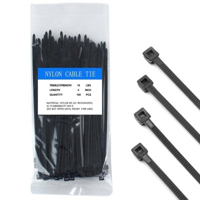 Free Shipping Factory Price Self Locking Nylon Cable Ties Plastic In Black White Color 4.8*300mm